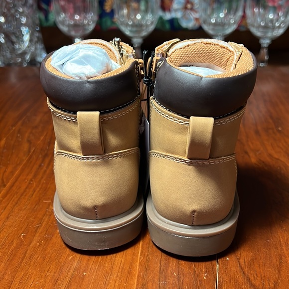 Jumping Bean 8T Brand New Toddler Donduriwheat Lace up / Side Zipper boots - Picture 6 of 11